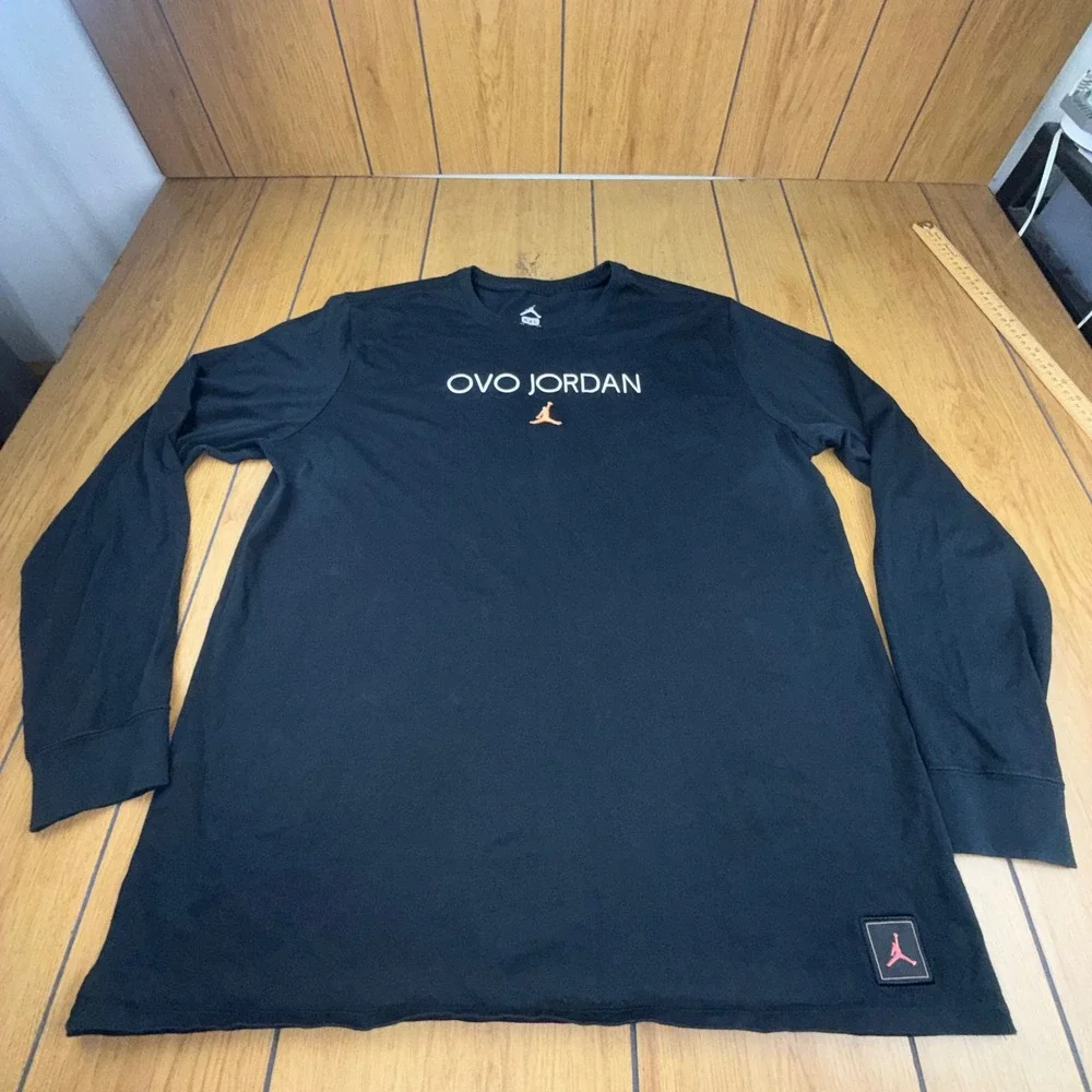 Jordan x OVO Mens XXL‎ Long Sleeve T-Shirt Black Jumpman Drake Collaboration
